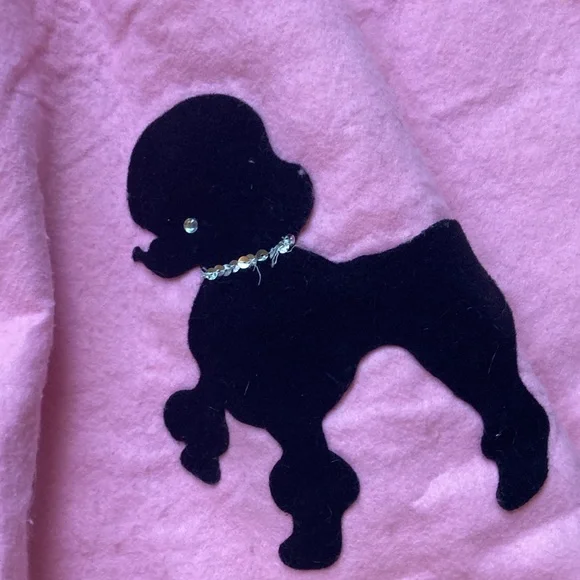 Little girls, pink and black poodle skirt Halloween costume